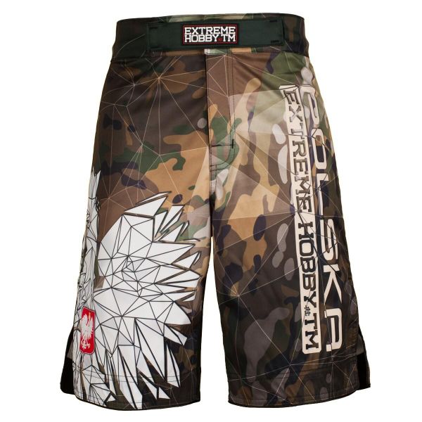 Spodenki do Grapplingu MMA BJJ K1 męskie EXTREME HOBBY POLSKA CAMO. Brązowe krótkie spodenki sportowe EXTREME HOBBY, m, bez wzorów, z poliesteru. Za 219.00 zł.