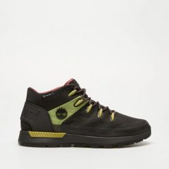 Sneakersy męskie Timberland Sprint Trekker MID LACE UP WATERPROOF BLACK MEDIUM GREEN. Czarne buty sportowe casual Timberland, bez wzorów, z meshu, bez zapięcia. Za 502.99 zł.