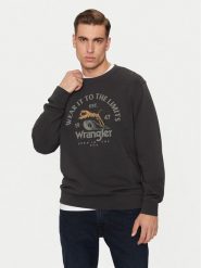 Wrangler Bluza 112357385 Czarny Regular Fit. Czarne bluzy Wrangler, m, bez wzorów, z bawełny, bez kaptura. Za 179.99 zł.