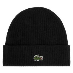 Czapka Lacoste. Czarne czapki zimowe LACOSTE, bez wzorów. Za 269.99 zł.