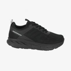 Buty do biegania Męskie Swedemount Boston Running Men's Shoe. Czarne buty turystyczne SWEDEMOUNT, bez wzorów, bez zapięcia, do biegania. W wyprzedaży za 296.99 zł.