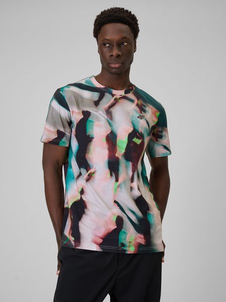 4F T-shirt regular z nadrukiem męski - multikolor XL. T-shirty 4F, m, bez wzorów, z materiału, bez kołnierzyka, bez ramiączek. Za 79.99 zł.