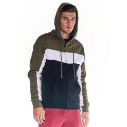 Męska bluza z kapturem i zamkiem błyskawicznym na całej długości Earth Tones. Zielone bluzy LEONE 1947 APPAREL, l, bez wzorów, z tkaniny, z kapturem. W wyprzedaży za 210.70 zł.