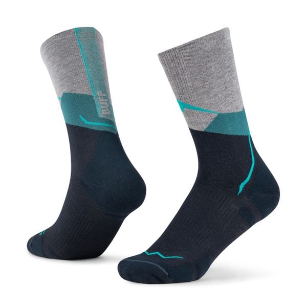 Skarpety turystyczne Buff Merino LIghtweight Crew Sock LWC1. Szare skarpety Buff, bez wzorów, z elastanu. Za 109.99 zł.
