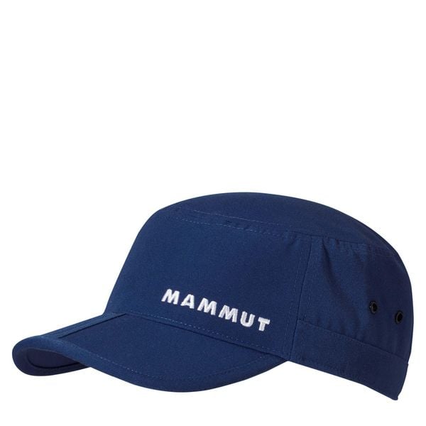 Czapka Mammut Lhasa Dorośli. Niebieskie czapki z daszkiem Mammut, z aplikacjami, z materiału. Za 217.99 zł.
