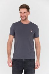 GUESS Grafitowy t-shirt Core Tee Str. Szare t-shirty Guess, l, z aplikacjami, bez kołnierzyka, bez ramiączek. W wyprzedaży za 109.99 zł.