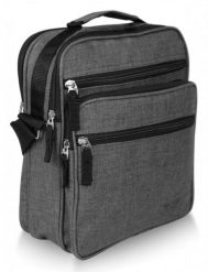 Torebka, Ciemnoszara Listonoszka Zapinana na Zamek z Paskiem - Pako Jeans. Szare torby na ramię Pako Jeans, bez wzorów, z jeansu, na ramię, małe, bez dodatków. Za 59.00 zł.