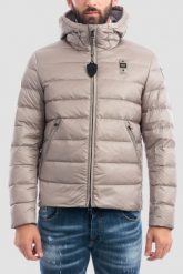 BLAUER Szara kurtka męska Acton Short Jackets. Szare kurtki Blauer USA, l, bez wzorów, z poliamidu, bez kaptura. W wyprzedaży za 959.99 zł.