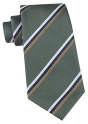 Klasyczny Krawat Klubowy - Alties - w Prążek, Stonowana Zieleń. Zielone krawaty i muchy Alties, bez wzorów, z tkaniny. Za 49.00 zł.