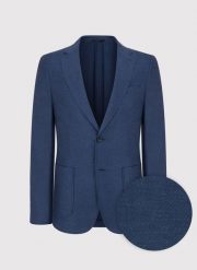 PAKO LORENTE – Granatowa marynarka z lnu. Garnitury Pako Lorente, na co dzień, bez wzorów, ze lnu. Za 399.99 zł.