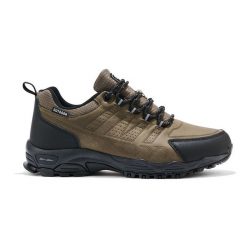 Brązowe męskie buty trekkingowe DK. Brązowe trekkingi bez wzorów, bez zapięcia. Za 181.89 zł.