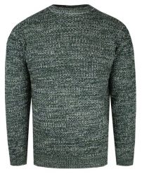 Męski Sweter Dziergany (Knit) - Brave Soul - Ciemnozielony Melanż. Zielone swetry rozpinane Brave Soul, m, bez wzorów, dziergany, bez kołnierzyka, bez ramiączek. Za 119.00 zł.