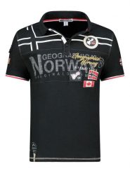 Geographical Norway Koszulka polo "Karadock" w kolorze czarnym rozmiar: S. Czarne koszulki polo sportowe Geographical Norway, s, bez wzorów, z bawełny, bez kołnierzyka, bez ramiączek. Za 70.41 zł.