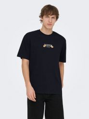 ONLY & SONS Koszulka "Onstasty" w kolorze czarnym rozmiar: L. Czarne bezrękawniki Only & Sons, l, bez wzorów, bez kołnierzyka, bez ramiączek. Za 56.93 zł.