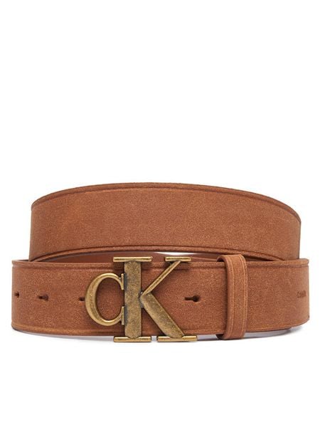 Calvin Klein Pasek Ck Buckle Suede 35Mm Fixed LV04D7126G Brązowy. Brązowe paski CALVIN KLEIN, bez wzorów, ze skóry. Za 289.99 zł.