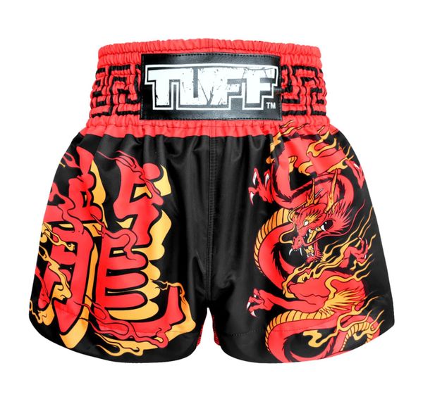 Spodenki treningowe TUFF Black Dragon. Czarne krótkie spodenki sportowe TUFF, m, bez wzorów, z materiału. Za 149.00 zł.