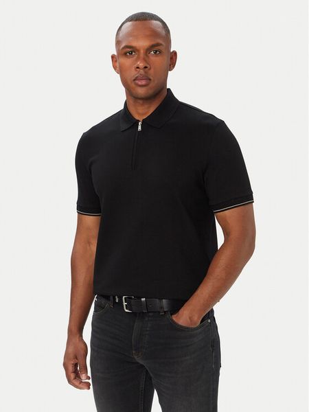 BOSS Polo C-Pei 90 50564941 Czarny Regular Fit. Czarne koszulki polo Boss, l, bez wzorów, z bawełny, bez kołnierzyka, bez ramiączek. Za 599.99 zł.