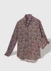 Casualowa brązowa koszula w paisley. Brązowe koszule Pako Lorente, m, bez wzorów, z bawełny, bez kołnierzyka, bez ramiączek. Za 79.99 zł.