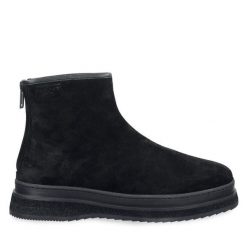 Botki Gant. Czarne botki sznurowane GANT, bez wzorów, bez obcasa, bez zapięcia. Za 539.99 zł.