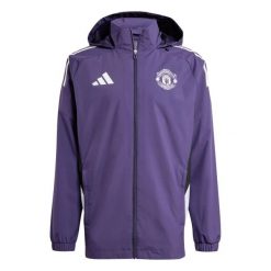 Kurtka dresowa zewnętrzna Manchester United 2025/26. Białe kurtki Adidas, m, bez wzorów, z dresówki, bez kaptura. Za 346.00 zł.