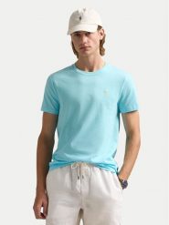 Polo Ralph Lauren T-Shirt 710671438407 Błękitny Slim Fit. Niebieskie koszulki polo Polo Ralph Lauren, m, bez wzorów, z bawełny, bez kołnierzyka, bez ramiączek. Za 269.99 zł.