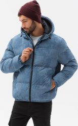 Ombre Kurtka męska ocieplana C529 - niebieska M. Niebieskie kurtki Ombre, m, bez wzorów, bez kaptura. Za 129.99 zł.