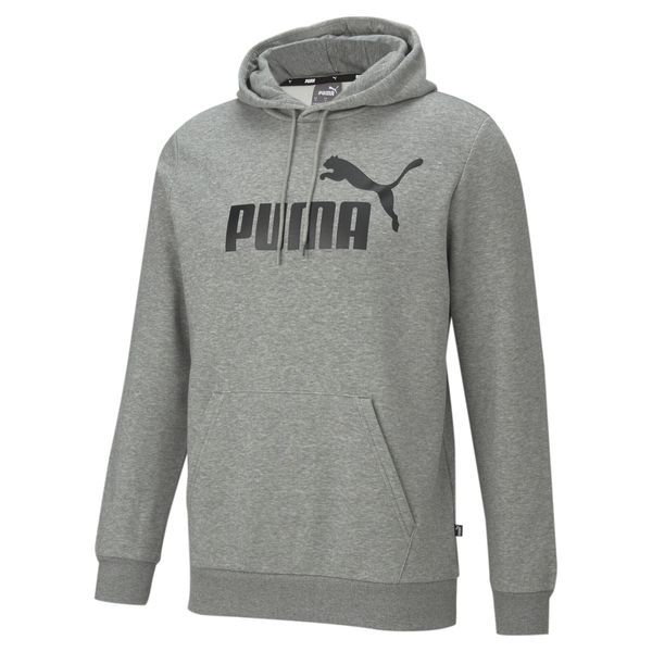 Męska bluza z kapturem z dużym logo Essentials PUMA Medium Gray Heather. Szare bluzy z kapturem Puma, m, bez wzorów, z bawełny, z kapturem. Za 179.00 zł.
