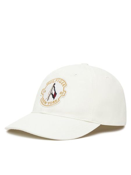 Tommy Hilfiger Czapka z daszkiem AM0AM13430 Écru. Czapki z daszkiem Tommy Hilfiger, bez wzorów, z bawełny. Za 139.99 zł.