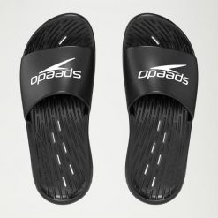 Klapki basenowe antypoślizgowe męskie Speedo Slides. Czarne klapki Speedo, z materiału. Za 69.99 zł.