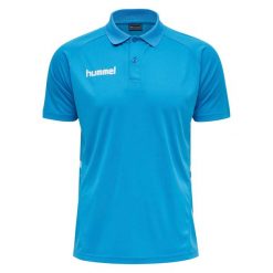 Polo Hummel Promo. Niebieskie koszulki polo Hummel, m, bez wzorów, z tkaniny, bez kołnierzyka, bez ramiączek. Za 129.00 zł.