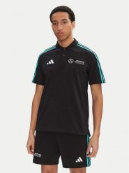 Adidas Polo Mercedes - AMG Petronas Formula One Team DNA JV5430 Czarny Regular Fit. Czarne koszulki polo Adidas, m, bez wzorów, z bawełny, bez kołnierzyka, bez ramiączek. Za 189.99 zł.