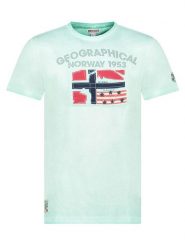 Geographical Norway Koszulka "Jotz" w kolorze turkusowym rozmiar: M. Niebieskie bezrękawniki Geographical Norway, m, bez wzorów, z bawełny, bez kołnierzyka, bez ramiączek. Za 70.24 zł.