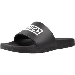 Sandały MUNICH FLAT SLIDER D LOGO BLA Czarny. Czarne sandały munich, z materiału, bez zapięcia. Za 117.00 zł.