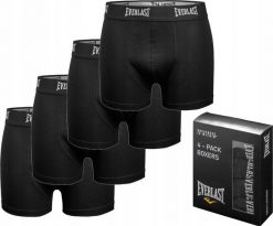 Bawelniane bokserki dla mężczyzn BM004-01. Czarne bokserki EVERLAST, l, bez wzorów, z bawełny. Za 69.99 zł.