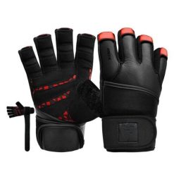 Rękawiczki RDX L4 Finger Weightlifting Leather. Czarne rękawiczki RDX SPORTS, bez wzorów. Za 99.99 zł.