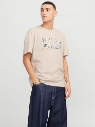 Jack & Jones Koszulka w kolorze beżowym rozmiar: XL. Brązowe bezrękawniki Jack & Jones, xl, bez wzorów, z bawełny, bez kołnierzyka, bez ramiączek. Za 41.98 zł.