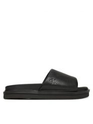Calvin Klein Jeans Klapki Flat Molded Slide Sandal Lth YM0YM01225 Czarny. Czarne klapki Calvin Klein Jeans, z jeansu. Za 259.99 zł.