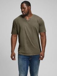 Jack & Jones Koszulka "Split" w kolorze oliwkowym rozmiar: M. Brązowe bezrękawniki Jack & Jones, m, bez wzorów, z bawełny, bez kołnierzyka, bez ramiączek. Za 48.62 zł.