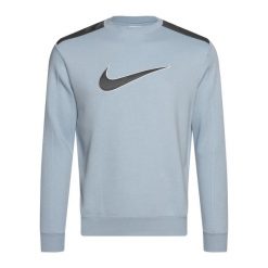 Bluza męska Nike Sportswear Fleece Crew. Niebieskie bluzy Nike, m, bez wzorów, bez kaptura. Za 249.99 zł.
