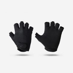 Rękawiczki fitness Domyos Large (M L XL 2XL). Czarne rękawiczki DOMYOS, bez wzorów, z materiału. Za 29.99 zł.