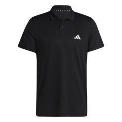 Polo adidas Essentials. Czarne koszulki polo Adidas, m, bez wzorów, bez kołnierzyka, bez ramiączek. Za 139.15 zł.