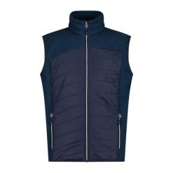 Kurtka puchowa bez rękawów CMP Hybrid. Niebieskie kurtki CMP, bez wzorów, z puchu, bez kaptura. Za 355.55 zł.