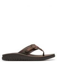 Clarks Japonki Wesley Sun 26176987 Brązowy. Brązowe japonki Clarks, bez wzorów, ze skóry. Za 269.99 zł.