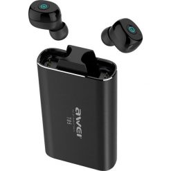 Słuchawki Awei Bluetooth 5.0 T85 TWS + stacja dokująca/power bank 1800mAh czarny/black. Czarne słuchawki bezprzewodowe Awei. Za 177.35 zł.