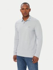 BOSS Polo PasserfordLong 50566186 Szary Regular Fit. Szare koszulki polo Boss, m, bez wzorów, z bawełny, bez kołnierzyka, bez ramiączek. Za 499.99 zł.