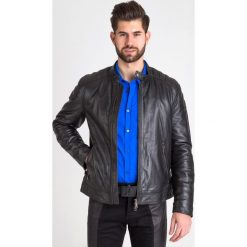KURTKA SKÓRZANA VERSACE JEANS. Czarne kurtki Versace Jeans, m, bez wzorów, z jeansu, bez kaptura. Za 1,523.40 zł.
