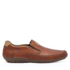 Półbuty Rieker. Czarne eleganckie półbuty Rieker, bez wzorów, bez obcasa, bez zapięcia. Za 369.99 zł.
