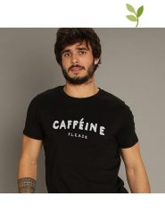 WOOOP Koszulka "Caffeine Please" w kolorze czarnym rozmiar: L. Czarne bezrękawniki Wooop, l, bez wzorów, z bawełny, bez kołnierzyka, bez ramiączek. Za 39.45 zł.