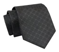 Krawat - ALTIES - Czerń, Faktura w Grochy. Krawaty i muchy Alties, bez wzorów, z tkaniny. Za 49.00 zł.
