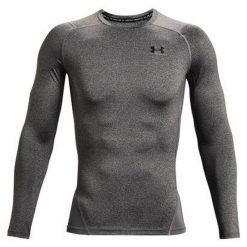 Koszulka fitness męska Under Armour HG Armour Comp z długim rękawem. Szare bielizna termoaktywna Under Armour, m, bez wzorów, bez ramiączek, do biegania. Za 129.99 zł.